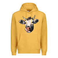 Mustard Cow Premium Hoodie - HowdyJamesFarm
