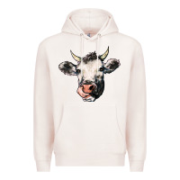 Pale Pink Cow Premium Hoodie - HowdyJamesFarm