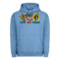 Pigment Pebble Blue Fatih love freedom Urban Hoodie - FaDigitalArtStudio