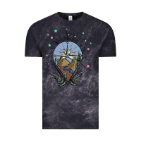 Cloud Black compass with mountain Vintage Tee - MaliasSmallBusiness
