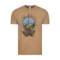 Vintage Coffee compass with mountain Vintage Tee - MaliasSmallBusiness