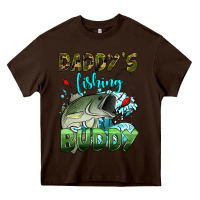Chocolate Brown daddy's fishing buddy Heavy Core Tee - HRA Design Shop