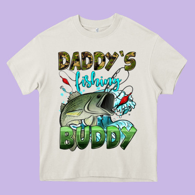 Daddy's Fishing Buddy Heavy Core Tee Designed By Hra Design Shop