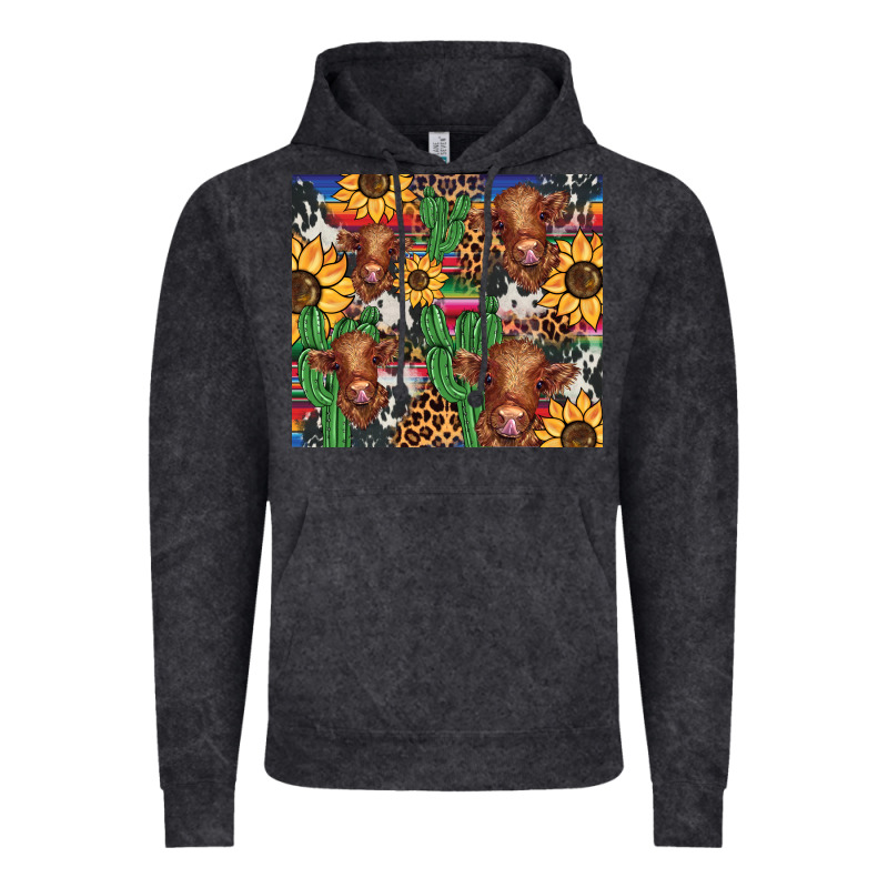 Western Cactus Sunflower Highlands Cow Vintage Hoodie by BarkalooDesign | Teevron