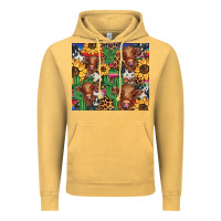 Vintage Mustard western cactus sunflower highlands cow Vintage Hoodie - BarkalooDesign