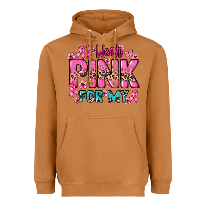 I Wear Pink For My Custom Name Cancer Awareness Heavyweight Hoodie by HowdyJamesFarm | Teevron