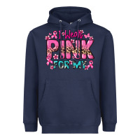 Navy I wear pink for my custom name Cancer Awareness Heavyweight Hoodie - HowdyJamesFarm