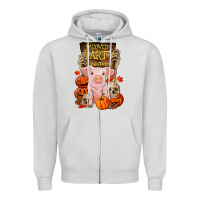 Halloween Party Pig Zipper Hoodie | Teevron