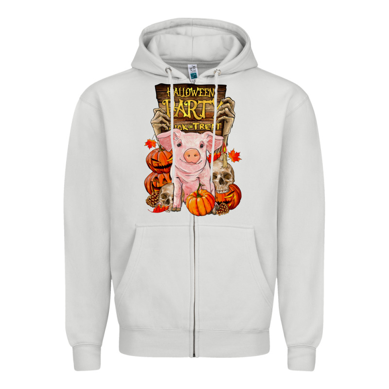 Halloween Party Pig Zipper Hoodie by RanaPortraitStore | Teevron