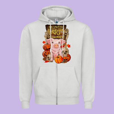 Halloween Party Pig Zipper Hoodie Designed By Ranaportraitstore