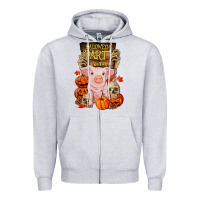 Heather Grey halloween party pig Zipper Hoodie - RanaPortraitStore