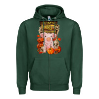 Sports Green halloween party pig Zipper Hoodie - RanaPortraitStore