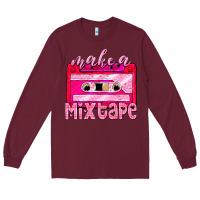 Burgundy make a mixtape cassette Long Sleeve Tee - NancyCooperArtShop