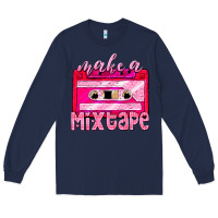 Navy make a mixtape cassette Long Sleeve Tee - NancyCooperArtShop