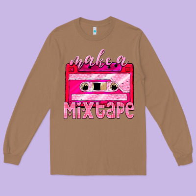 Make A Mixtape Cassette Long Sleeve Tee Designed By Nancycooperartshop