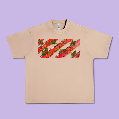 Leopar And Cowhide With Mistletoe Urban Heavy Tee Designed By Adodesignshop