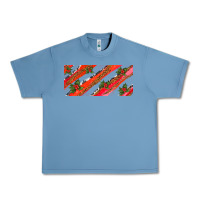 Pebble Blue leopar and cowhide with mistletoe Urban Heavy Tee - AdoDesignShop