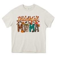 Cream thankful mama highland cow Heavy Core Tee - RacoonDesign