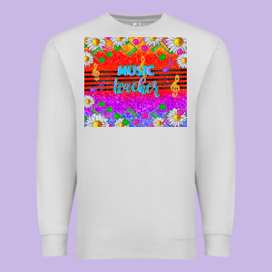 Rainbow Music Teacher Premium Sweatshirt Designed By Tumblerdesignbyshophia