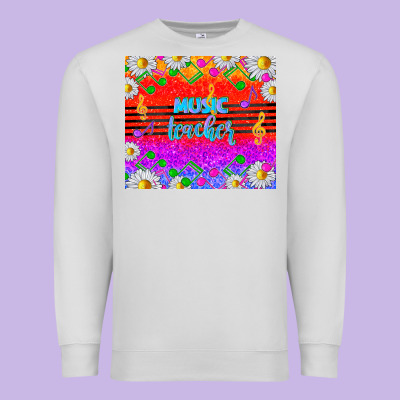 Rainbow Music Teacher Premium Sweatshirt Designed By Tumblerdesignbyshophia