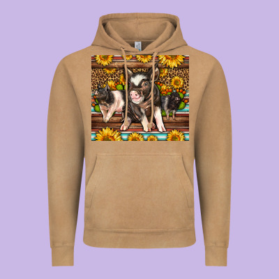 Western Cute Hampshire Pigs Vintage Hoodie Designed By Lillyallendesigns