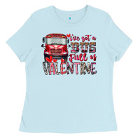 Baby Blue I've got bus full of Valentine Ladies Tee - RacoonDesign
