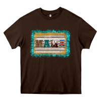 Chocolate Brown western turquoise's mama background Heavy Core Tee - BarkalooDesign