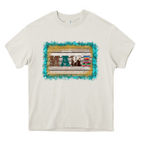 Cream western turquoise's mama background Heavy Core Tee - BarkalooDesign