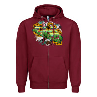 Burgundy Guerrero Map Zipper Hoodie - RanaPortraitStore