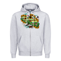 Heather Grey Guerrero Map Zipper Hoodie - RanaPortraitStore