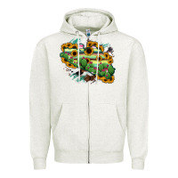 Oatmeal Heather Guerrero Map Zipper Hoodie - RanaPortraitStore