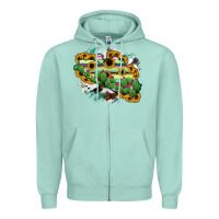 Seafoam Guerrero Map Zipper Hoodie - RanaPortraitStore