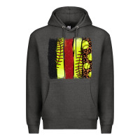 Charcoal Heather Softball brushstroke Premium Hoodie - HowdyJamesFarm