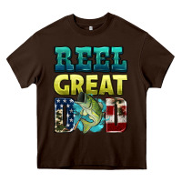 Chocolate Brown reely great dad Heavy Core Tee - HRA Design Shop