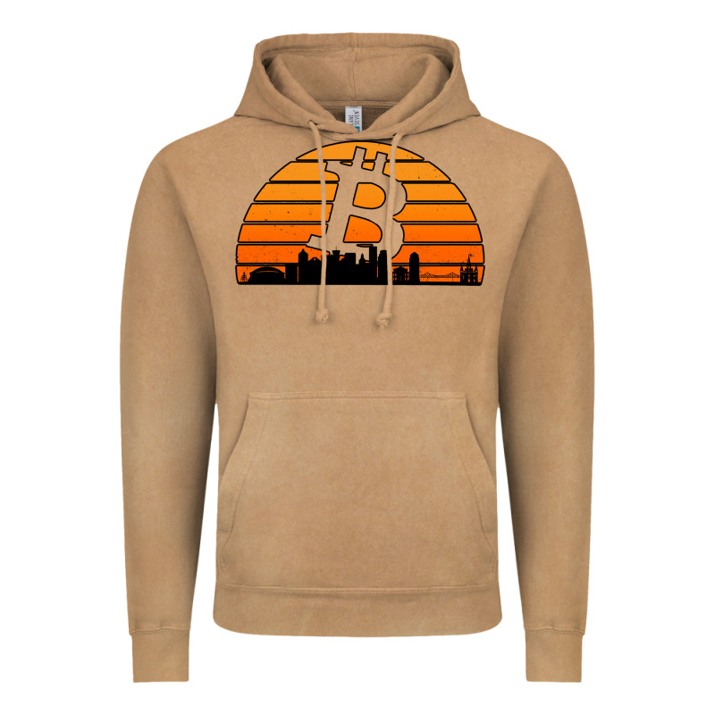 Bitcoin New Orleans Retro Sunset Vintage Hoodie by Jasminsmagicworld | Teevron