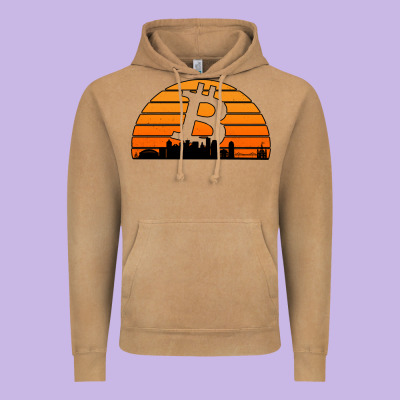 Bitcoin New Orleans Retro Sunset Vintage Hoodie Designed By Jasminsmagicworld