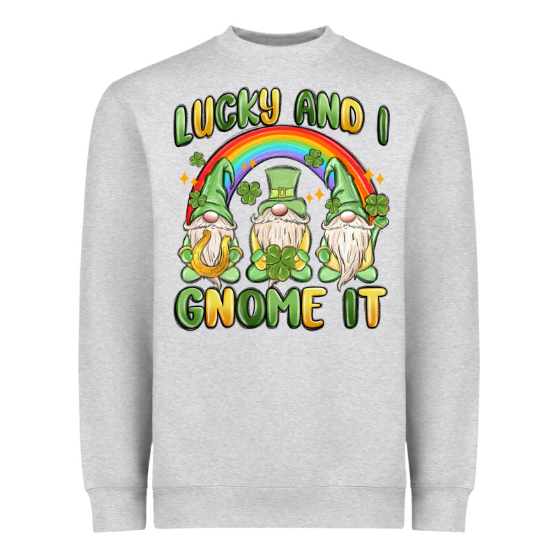 Lucky And I Gnome It Heavyweight Sweatshirt by MaliasSmallBusiness | Teevron