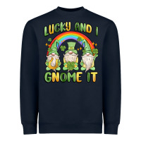Navy lucky and i gnome it Heavyweight Sweatshirt - MaliasSmallBusiness