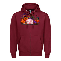 Burgundy Halloween Baby Pig Zipper Hoodie - RanaPortraitStore