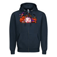 Navy Halloween Baby Pig Zipper Hoodie - RanaPortraitStore
