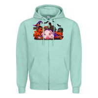 Seafoam Halloween Baby Pig Zipper Hoodie - RanaPortraitStore