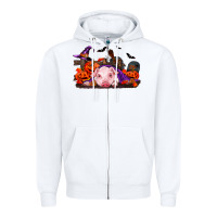 White Halloween Baby Pig Zipper Hoodie - RanaPortraitStore