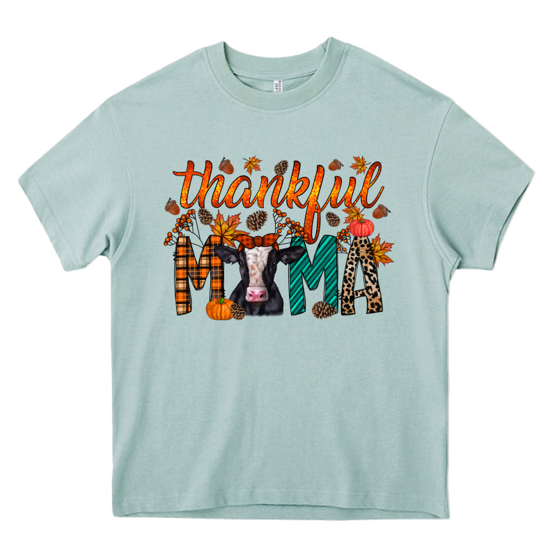 Thankful Mama Holstein Cow Heavy Core Tee by RacoonDesign | Teevron