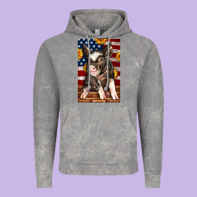 Western American Pig Vintage Hoodie Designed By Lillyallendesigns