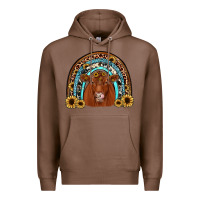 Chestnut red angus rainbow Premium Hoodie - JahusDesignShop