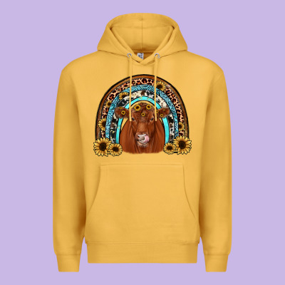 Red Angus Rainbow Premium Hoodie Designed By Jahusdesignshop