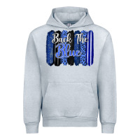Heather Grey Back the blue brushstrokes Urban Hoodie - FaDigitalArtStudio