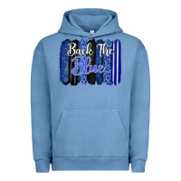 Pigment Pebble Blue Back the blue brushstrokes Urban Hoodie - FaDigitalArtStudio