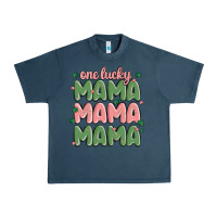 Midnight Navy one lucky mama Urban Heavy Tee - MaliasSmallBusiness