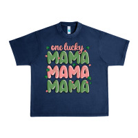 Navy one lucky mama Urban Heavy Tee - MaliasSmallBusiness
